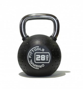 Гиря OriginalFitTools 28 кг с хромированной ручкой полиуретановая (CPU)