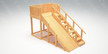 Зимняя деревянная горка Савушка "Зима wood-3"