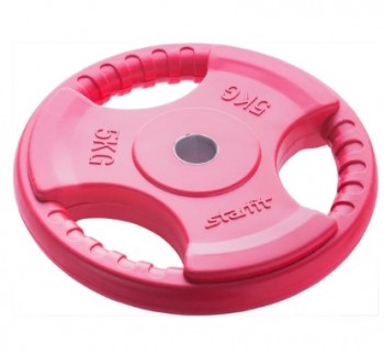 Диск обрезиненный Starfit BB-201, d=26 мм, красный, 5 кг