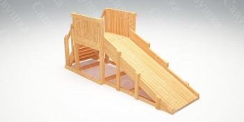 Зимняя деревянная  горка Савушка "Зима wood-1"