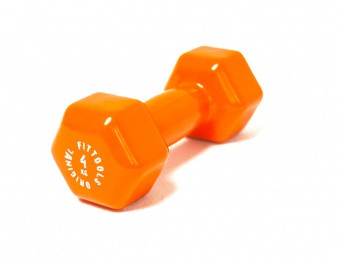 Гантель Original Fittools в виниловой оболочке 4 кг (Цвет - оранжевый)