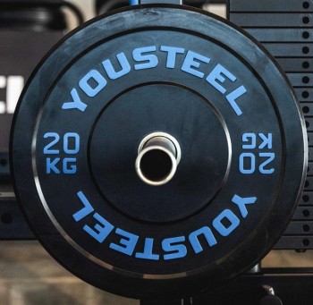 Диск каучуковый для штанги YouSteel тренировочный синий 20кг