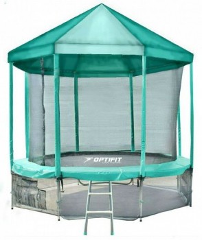 Батут Optifit Like Green 14ft с зеленой крышей