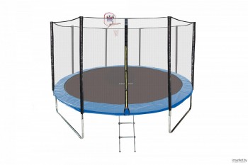 Батут GetActive Jump 10FT Inside синий с нижней сеткой и чехлом