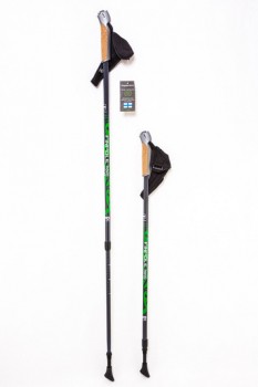 Палки для финской ходьбы Vinson Finpole NOVA 30% Carbon (серо-зеленые)