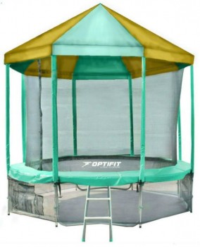 Батут Optifit Like Green 10ft с зелено-желтой крышей