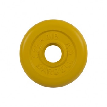 Диск обрезиненный жёлтого цвета MB Barbell MB-PltC26-1,25