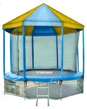 Батут Optifit Like Blue 12ft с сине-желтой крышей