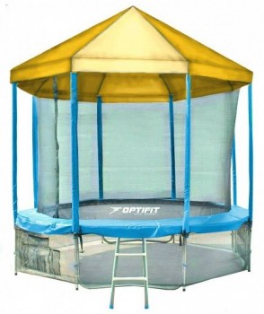 Батут Optifit Like Blue 12ft с желтой крышей