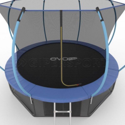 Батут с внутренней сеткой и лестницей EVO JUMP Internal 12ft (Blue) + нижняя сеть