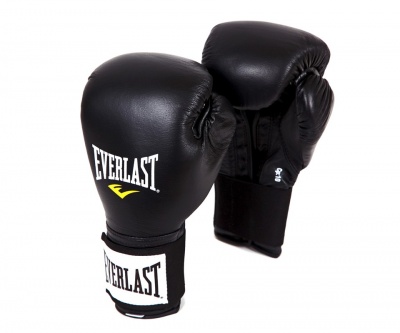 Перчатки тренировочные на липучке Everlast 18oz черный