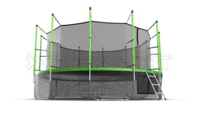 Батут с внутренней сеткой и лестницей EVO JUMP Internal 16ft (Green) + нижняя сеть