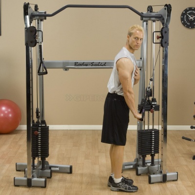 Сдвоенная блочная стойка Body Solid с двумя весовыми стеками по 72,5 кг