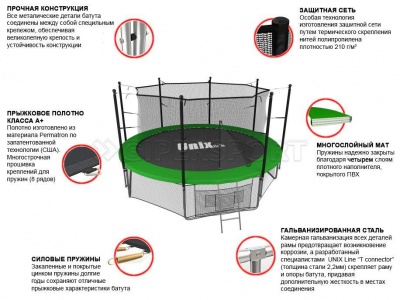 Батут Unix 10 ft inside (green)