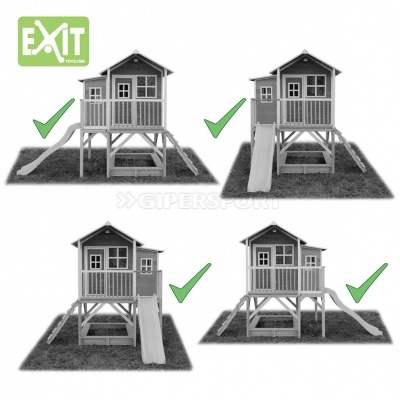 Игровой дом Exit Toys с горкой 550 красный
