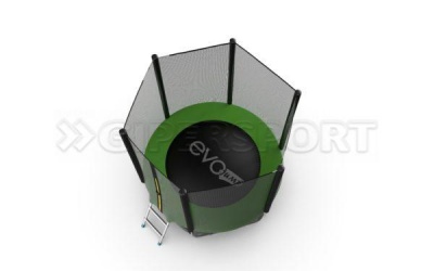 Батут с внешней сеткой и лестницей EVO JUMP External 6ft (Green) + нижняя сеть