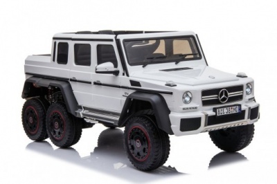 Детский шестиколесный электромобиль RiverToys Mercedes-Benz G63 AMG 4WD P777PP (белый, красный)