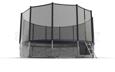 Батут с внешней сеткой и лестницей EVO JUMP External 16ft (Blue) + нижняя сеть