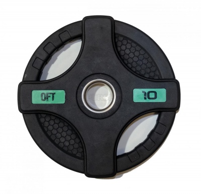 Штанга олимпийская OriginalFitTools 88 кг (диски с двумя хватами, черный гриф)