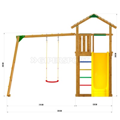 Уютный столик со скамейками и тентом Rainbow Play Sistems (Cozy Picnic Table RYB)