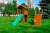 Детские городки Jungle Cottage + Climb Module X'tra + Рукоход с качелей + Rock