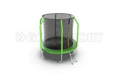 Батут с внутренней сеткой и лестницей Evo Jump Cosmo 6ft (Green)