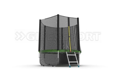 Батут с внешней сеткой и лестницей EVO JUMP External 6ft (Green) + нижняя сеть