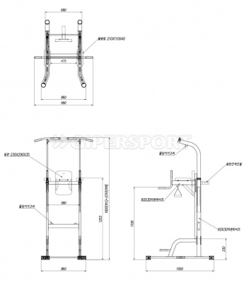 Турник - брусья Power Tower DFC Homegym G008Y