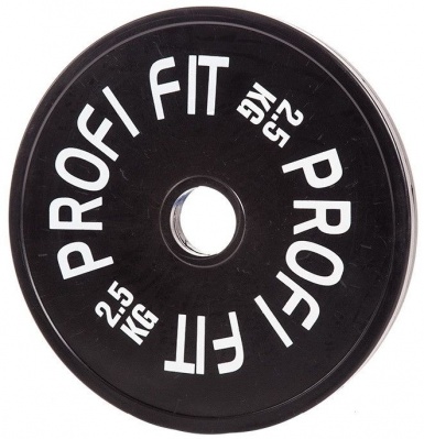 Диск для штанги каучуковый, черный, D-51, 2,5 кг. Profi-Fit | sportres.ru