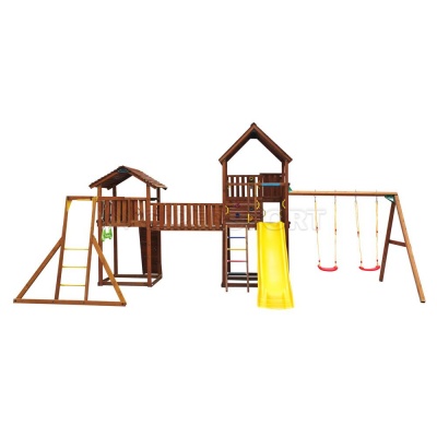 Jungle Palace + bridge Link + cottage(без горки) + swing + Rock + Рукоход с гимнастическими кольцами