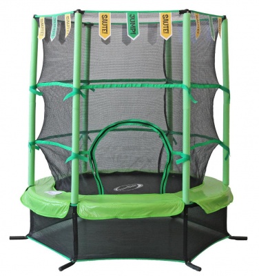Батут 4,5FT 1,37м SportElite с защитной сеткой внутрь, салатовый, GB30101-4.5FT