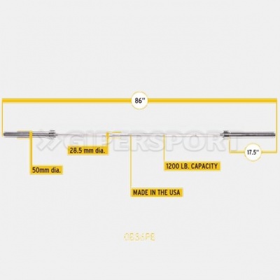 Гриф олимпийский прямой Body Solid 86 до 540 кг хромированный (класс-BRONZE)