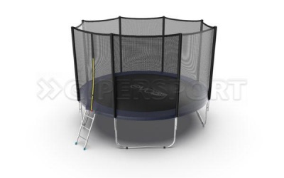Батут с внешней сеткой и лестницей EVO JUMP External 12ft (Blue)