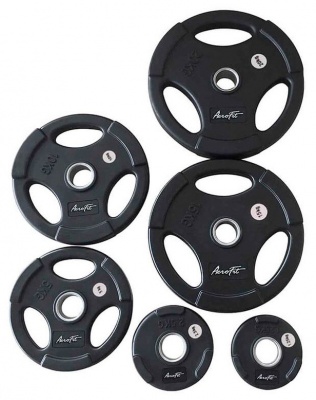 Олимпийский обрезиненный диск Aerofit 1,25 кг, черный матовый | sportres.ru