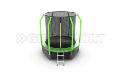 Батут с внутренней сеткой и лестницей Evo Jump Cosmo 6ft (Green)+ нижняя сеть