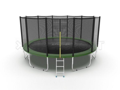 Батут с внешней сеткой и лестницей EVO JUMP External 16ft (Green)