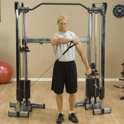 Сдвоенная блочная стойка Body Solid с двумя весовыми стеками по 72,5 кг