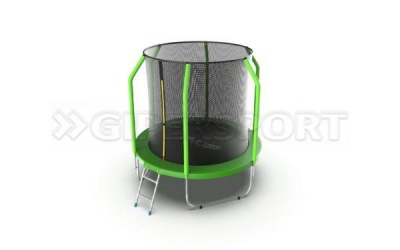 Батут с внутренней сеткой и лестницей Evo Jump Cosmo 6ft (Green)