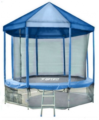 Батут Optifit Like Blue 14ft с синей крышей