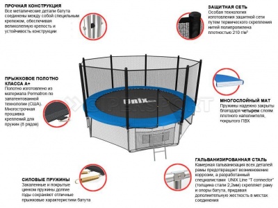 Батут UNIX line 12 ft outside (Blue)