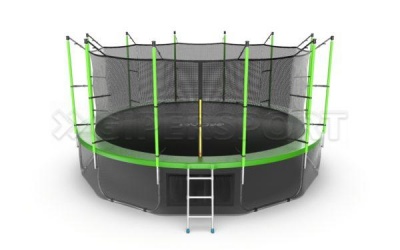 Батут с внутренней сеткой и лестницей EVO JUMP Internal 16ft (Green) + нижняя сеть
