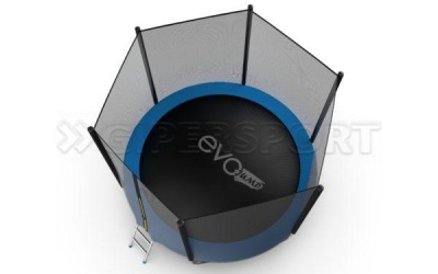 Батут с внешней сеткой и лестницей EVO JUMP External 10ft (Blue) + нижняя сеть