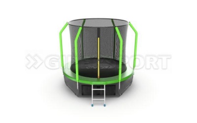 Батут с внутренней сеткой и лестницей EVO JUMP Cosmo 8ft (Green) + нижняя сеть