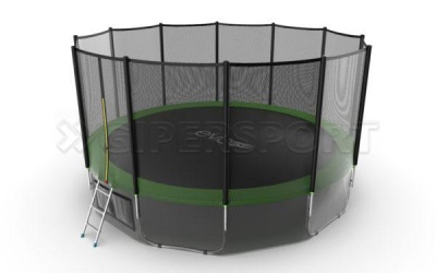 Батут с внешней сеткой и лестницей EVO JUMP External 16ft (Green) + нижняя сеть