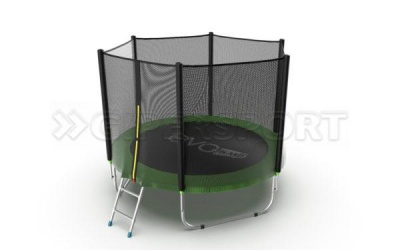 Батут с внешней сеткой и лестницей EVO JUMP External 8ft (Green)