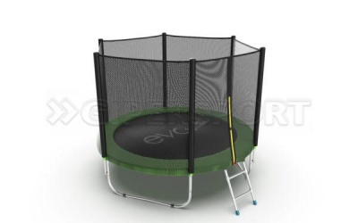Батут с внешней сеткой и лестницей EVO JUMP External 8ft (Green)