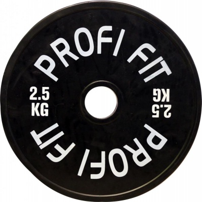 Диск для штанги каучуковый, черный, D-51, 2,5 кг. Profi-Fit | sportres.ru