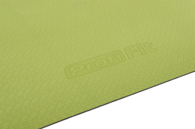 Коврик для йоги и фитнеса Profi-Fit, 6 мм, Проф (зеленый-серый) | sportres.ru