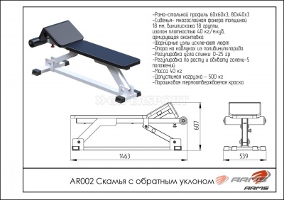 Скамья с обратным уклоном ARMS AR002