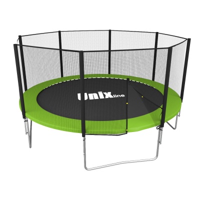 Батут UNIX line Simple 12 ft Green (outside) с лестницей